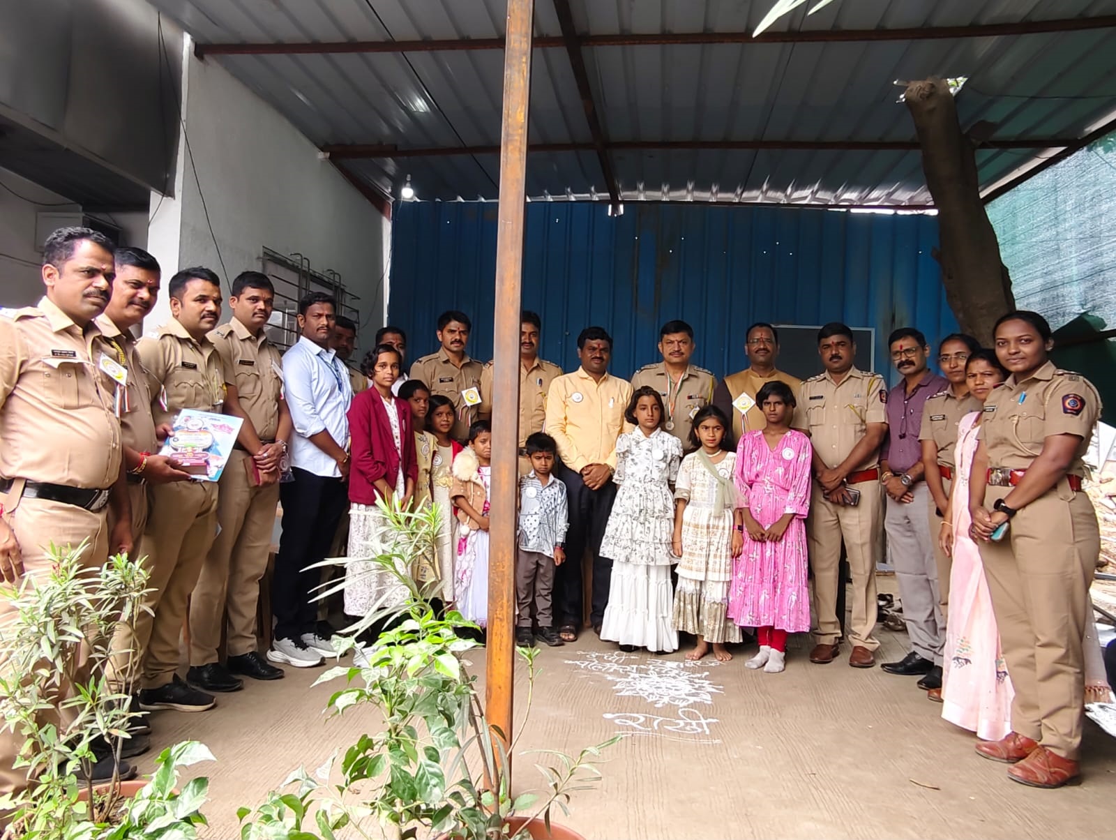 Girls residing at the Bhumi Foundation celebrated the festival of Raksha Bandhan at the Wagholi Police Station.